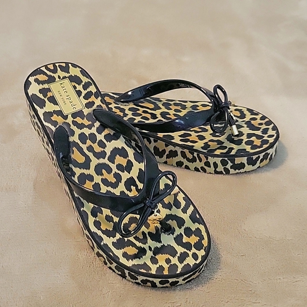 Kate Spade wedge flip flops